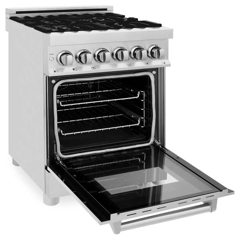 ZLINE 24" Professional Dual Fuel Range In Stainless Steel, RA24 by Farmhouse Kitchen and Bath