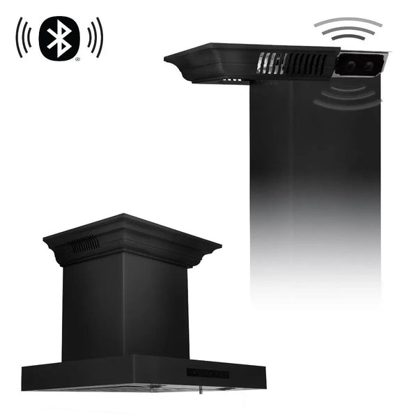 ZLINE 24" Range Hood, Black Stainless, Built-In Speakers, BSKENCRN-BT-24, photo 2 of 9