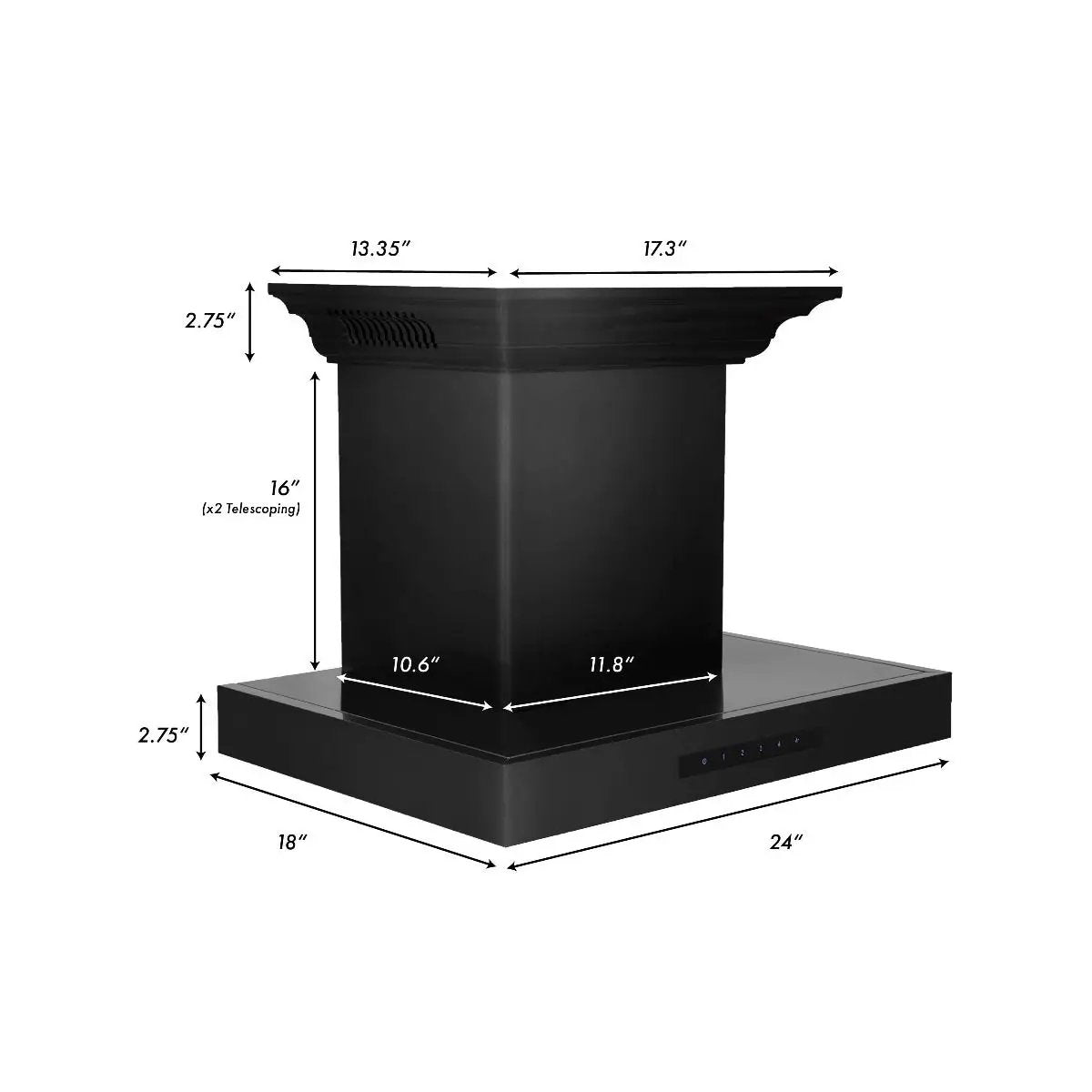 ZLINE 24" Range Hood, Black Stainless, Built-In Speakers, BSKENCRN-BT-24 by Farmhouse Kitchen and Bath