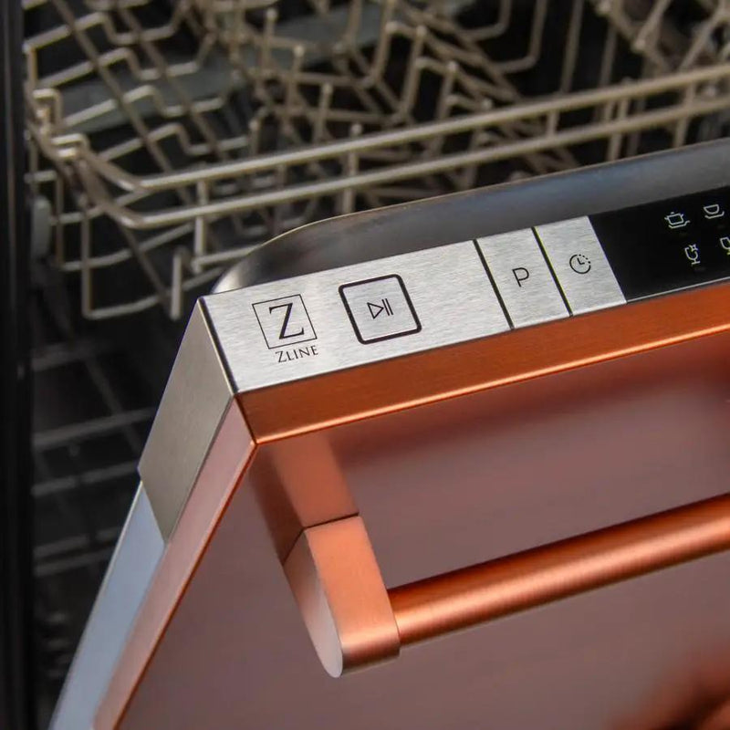 ZLINE 24" Top Control Dishwasher, Copper, Stainless Steel Tub, DW-C-H-24 by Farmhouse Kitchen and Bath