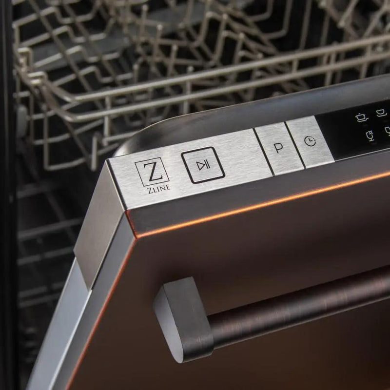 ZLINE 24" Top Control Dishwasher, Stainless Steel Tub, DW-ORB-H-24 by Farmhouse Kitchen and Bath