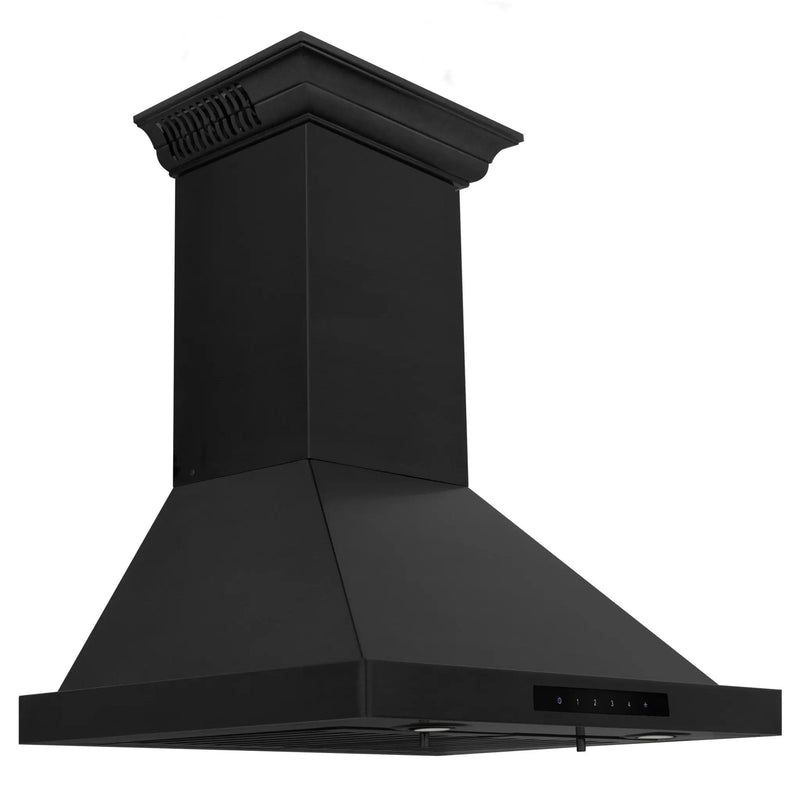 ZLINE 24" Wall Black Stainless Range Hood, Crown Sound, BSKBNCRN-BT-24 by Farmhouse Kitchen and Bath