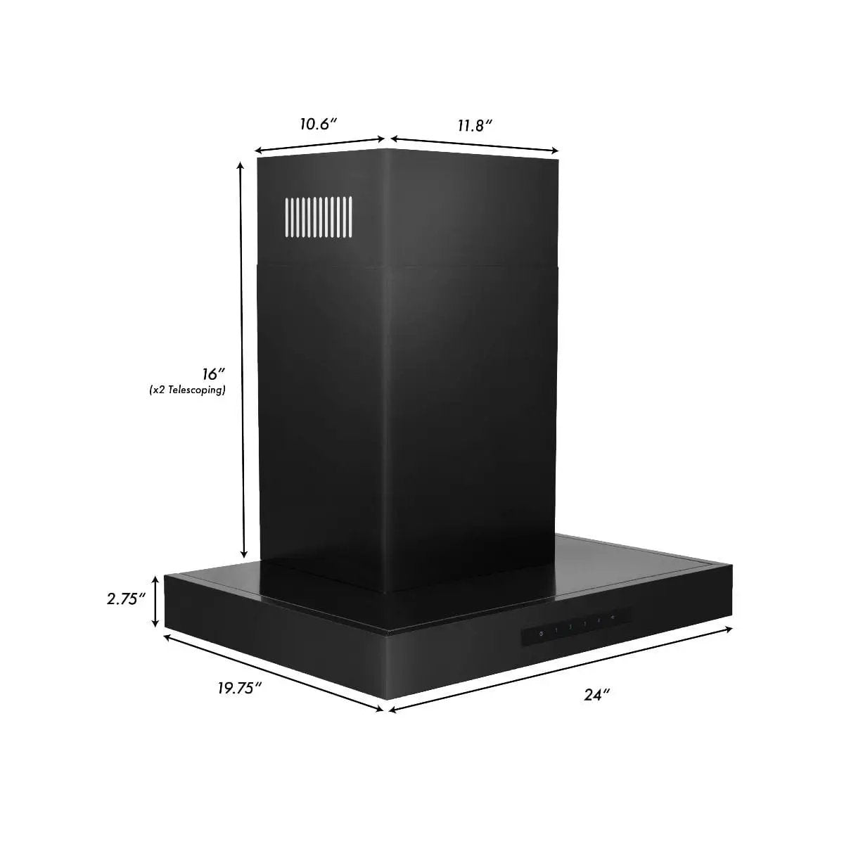 ZLINE 24" Wall Mount Range Hood In Black Stainless Steel, BSKEN-24 by Farmhouse Kitchen and Bath
