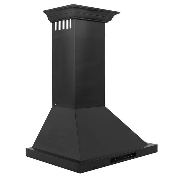 ZLINE 24" Wall Mount Range Hood In Black Stainless Steel With Crown Molding, BSKBNCRN-24, photo 2 of 9