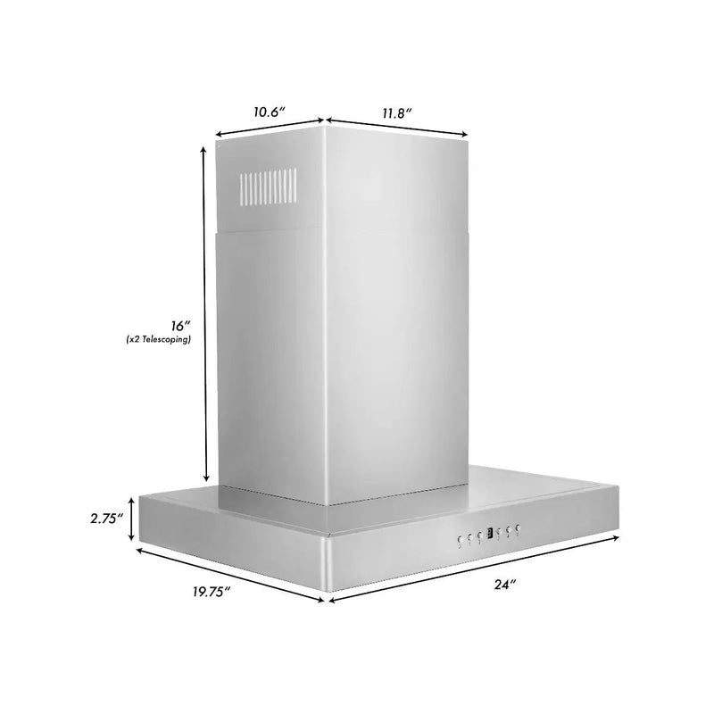 ZLINE 24" Wall Mount Range Hood In Stainless Steel, KE-24 by Farmhouse Kitchen and Bath