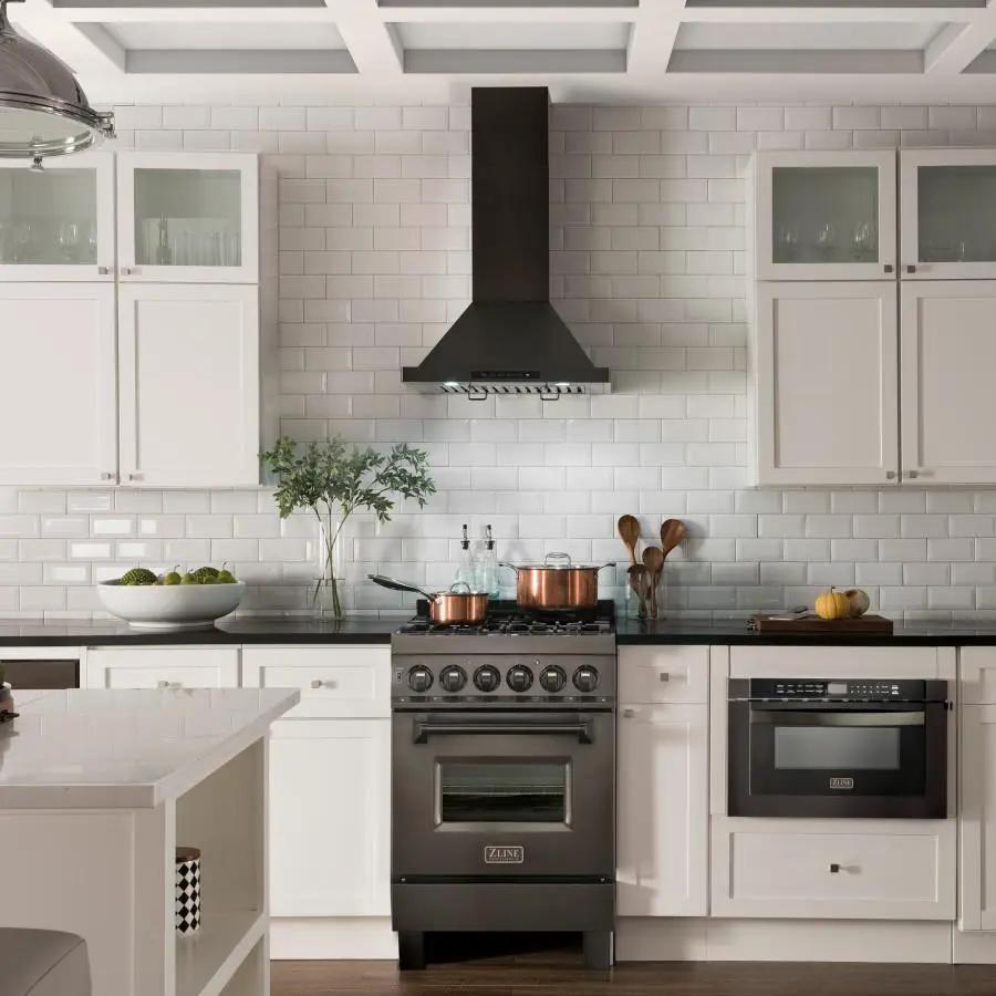 ZLINE 24" Wall Range Hood, Black Stainless Steel, BSKBN-24 by Farmhouse Kitchen and Bath