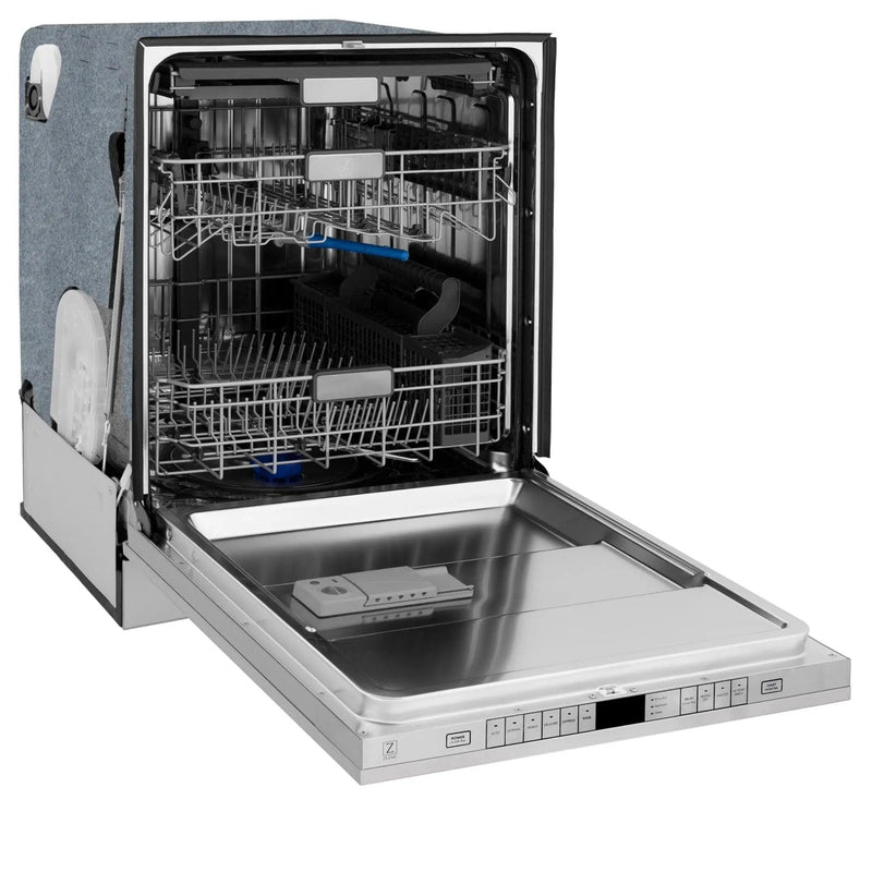 ZLINE 24"Autograph Dishwasher, Stainless, Accent Handle, DWMTZ-304-24-G by Farmhouse Kitchen and Bath