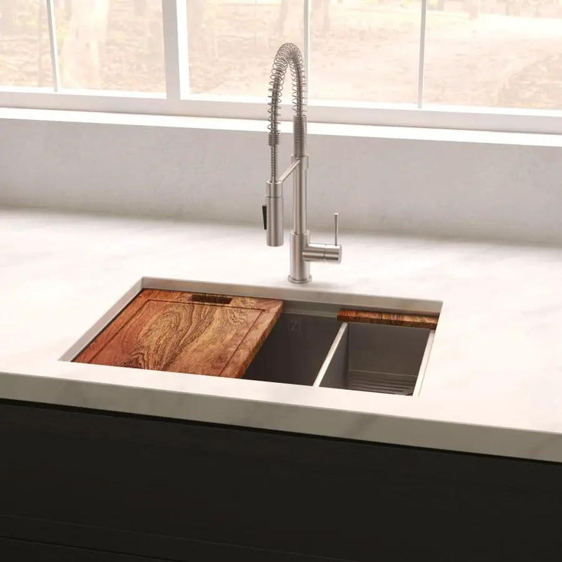 ZLINE 27" Undermount Single Bowl Ledge Sink DuraSnow, SLS-27S by Farmhouse Kitchen and Bath