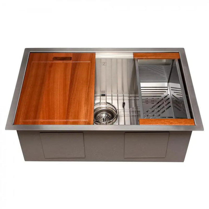 ZLINE 27" Undermount Single Bowl Ledge Sink DuraSnow, SLS-27S by Farmhouse Kitchen and Bath