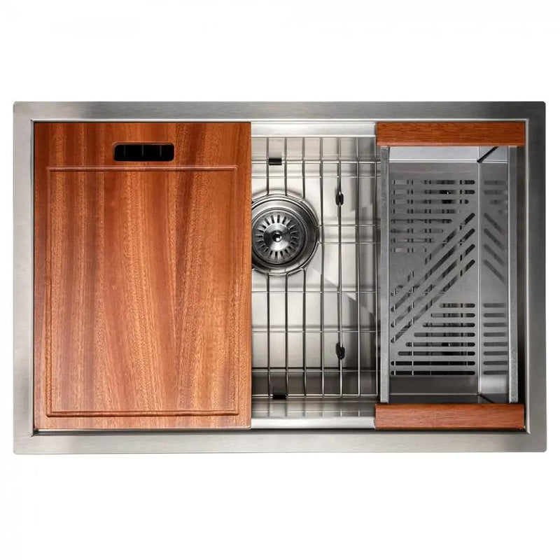 ZLINE 27" Undermount Single Bowl Ledge Sink DuraSnow, SLS-27S by Farmhouse Kitchen and Bath