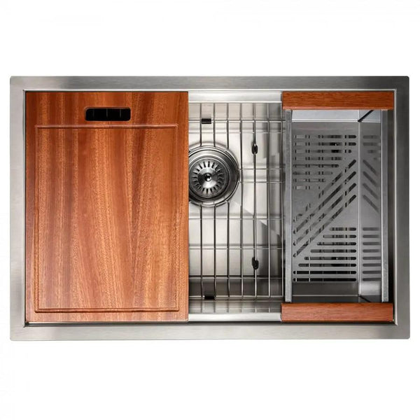ZLINE 27" Undermount Single Bowl Ledge Sink Stainless Steel, SLS-27, photo 2 of 14