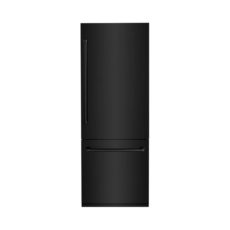 ZLINE 30" 16.1 cu. ft. Built-In 2-Door Bottom Freezer Refrigerator with Internal Water and Ice Dispenser in Black Stainless Steel-RBIV-BS-30 by Farmhouse Kitchen and Bath