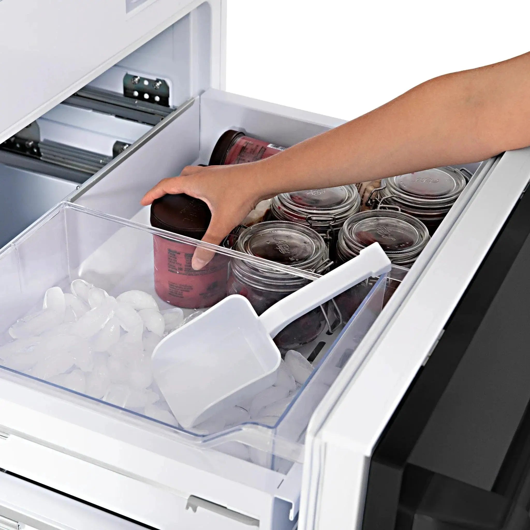 ZLINE 30" 16.1 cu. ft. Built-In 2-Door Bottom Freezer Refrigerator with Internal Water and Ice Dispenser in Black Stainless Steel-RBIV-BS-30 by Farmhouse Kitchen and Bath