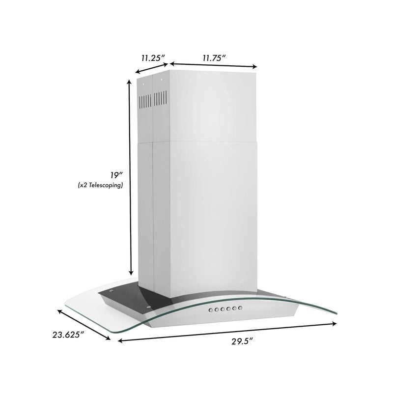 ZLINE 30" Alpine Island Range Hood Stainless Steel, ALP70IS-30 by Farmhouse Kitchen and Bath