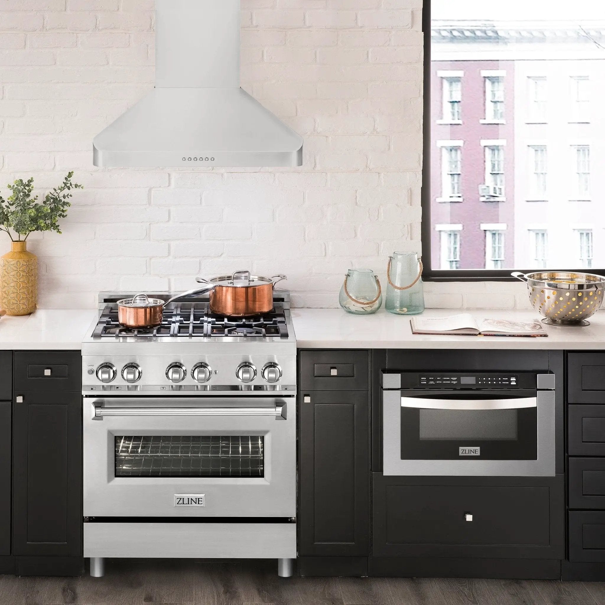 ZLINE 30" Alpine Wall Range Hood, Stainless Steel, ALP100WL-30 by Farmhouse Kitchen and Bath