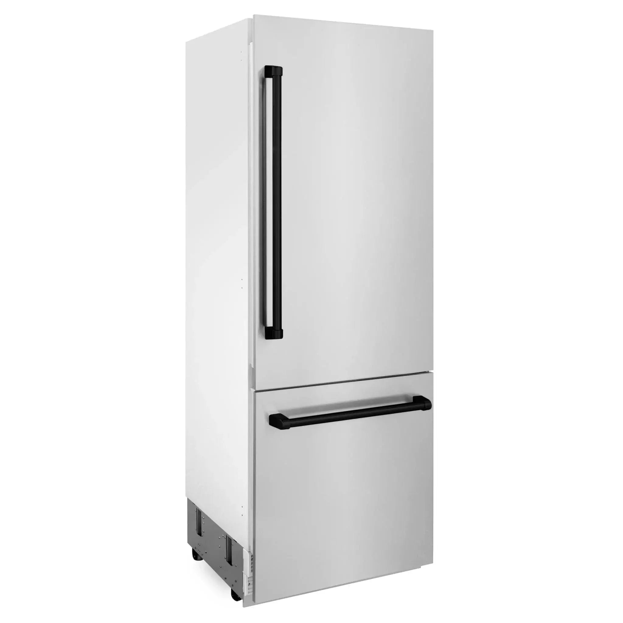 ZLINE 30" Autograph 16.1 cu. ft. 2-Door Bottom Freezer Fridge Water/Ice Dispenser Stainless Steel Matte Black Accents RBIVZ-304-30-MB by Farmhouse Kitchen and Bath