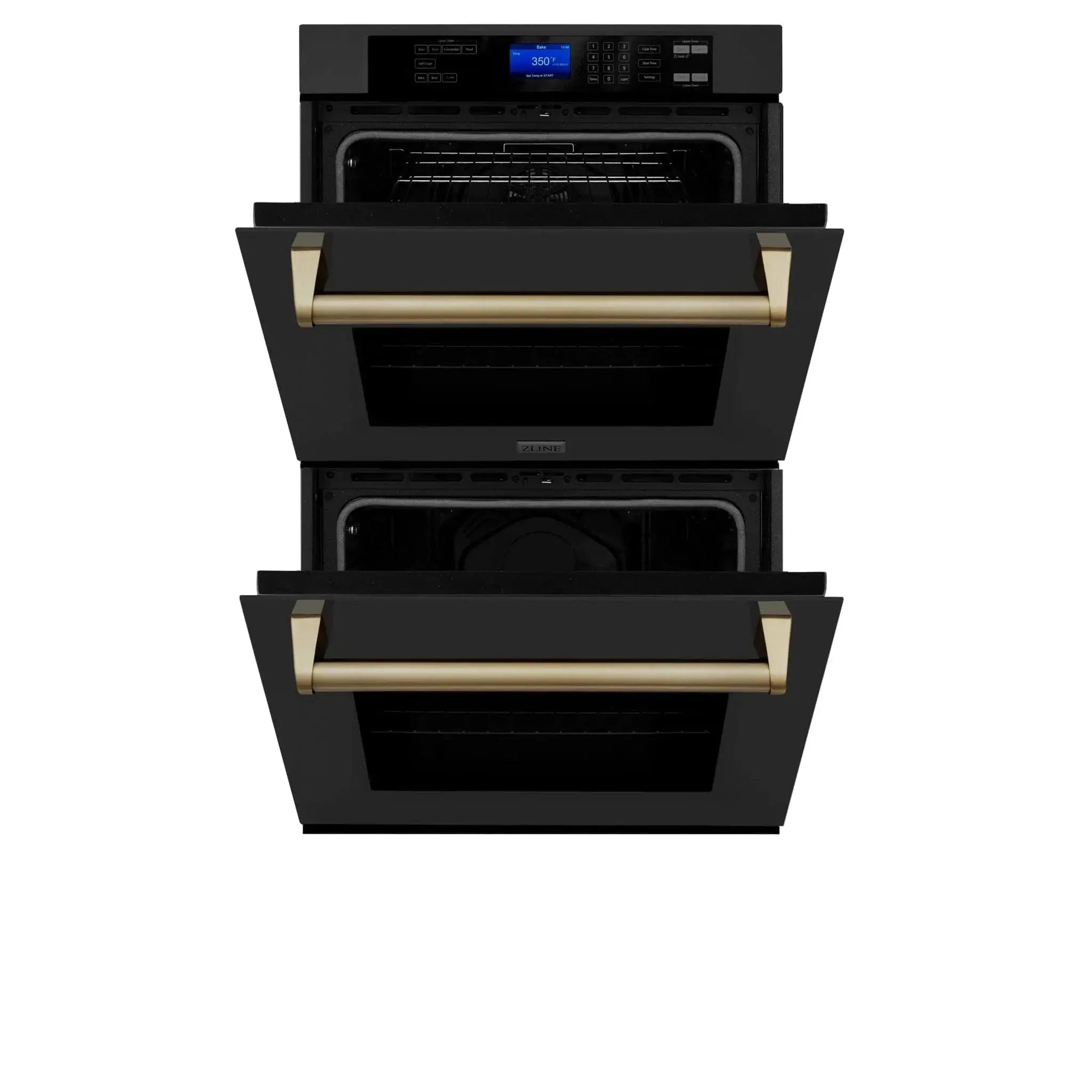 ZLINE 30" Autograph Double Wall Oven with Self Clean and True Convection in Black Stainless Steel Champagne Bronze AWDZ-30-BS-CB by Farmhouse Kitchen and Bath