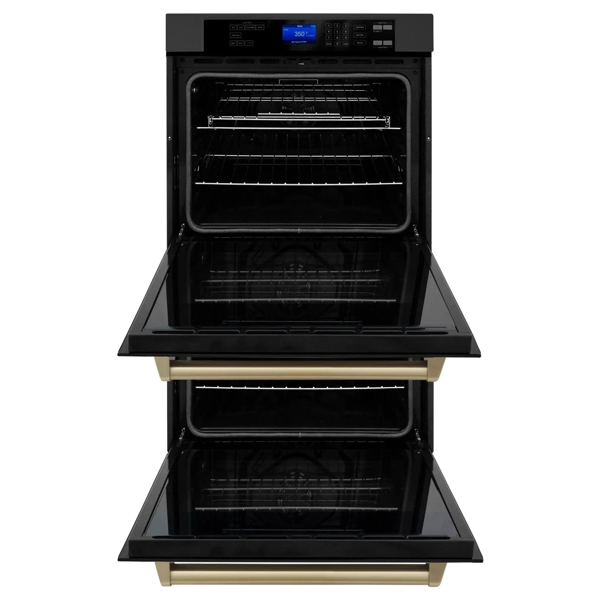 ZLINE 30" Autograph Double Wall Oven with Self Clean and True Convection in Black Stainless Steel Champagne Bronze AWDZ-30-BS-CB by Farmhouse Kitchen and Bath