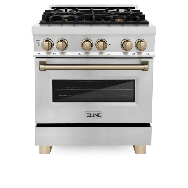 ZLINE 30" Autograph Dual Fuel Range, Stainless Steel, RAZ-30-CB by Farmhouse Kitchen and Bath