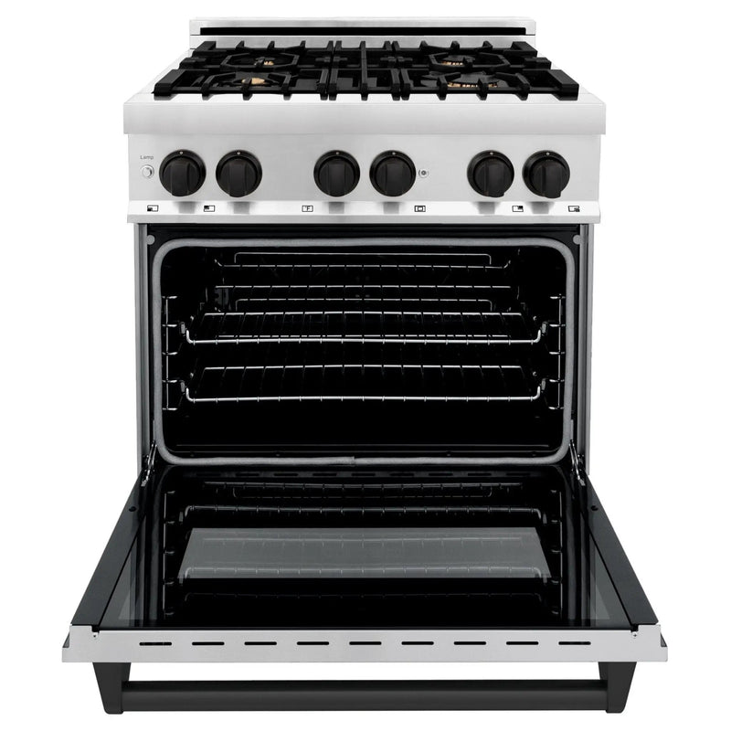 ZLINE 30" Autograph Dual Fuel Range, Stainless Steel, RAZ-30-MB by Farmhouse Kitchen and Bath