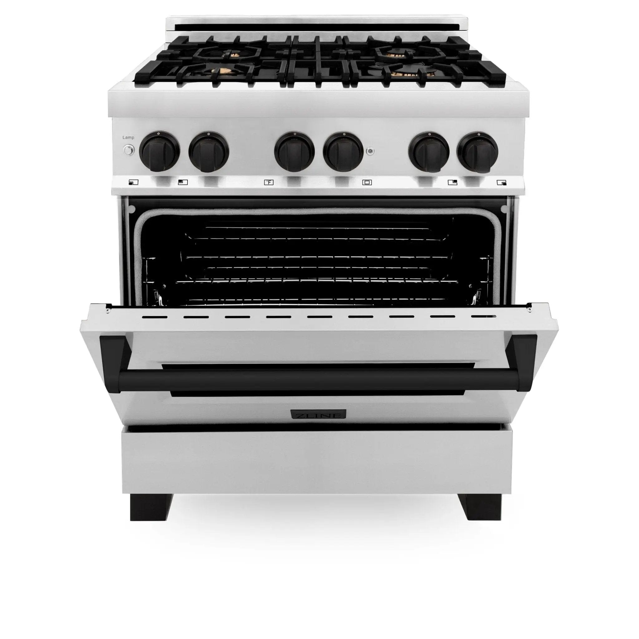 ZLINE 30" Autograph Dual Fuel Range, Stainless Steel, RAZ-30-MB by Farmhouse Kitchen and Bath