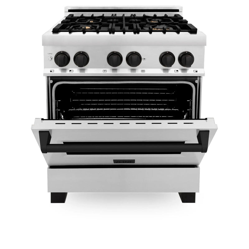 ZLINE 30" Autograph Dual Fuel Range, Stainless Steel, RAZ-30-MB by Farmhouse Kitchen and Bath