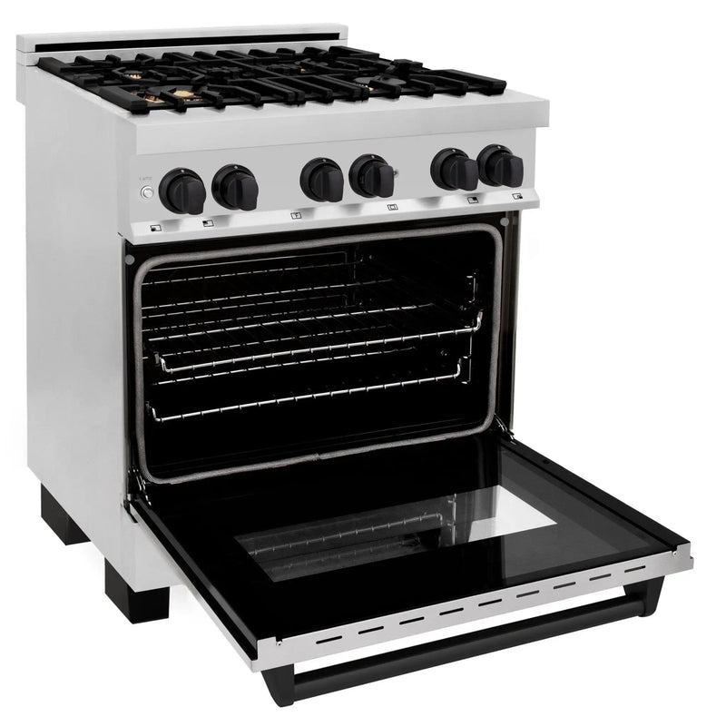 ZLINE 30" Autograph Dual Fuel Range, Stainless Steel, RAZ-30-MB by Farmhouse Kitchen and Bath