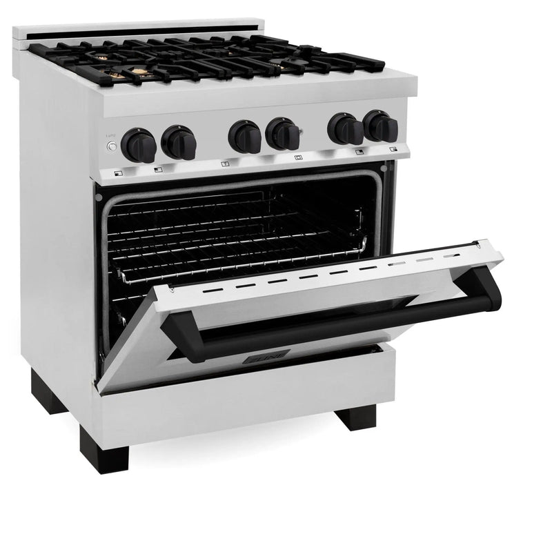ZLINE 30" Autograph Dual Fuel Range, Stainless Steel, RAZ-30-MB by Farmhouse Kitchen and Bath