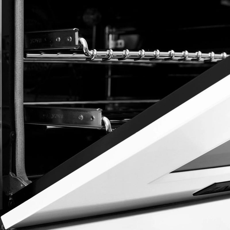 ZLINE 30" Autograph Dual Fuel Range, White Door, RAZ-WM-30-MB by Farmhouse Kitchen and Bath