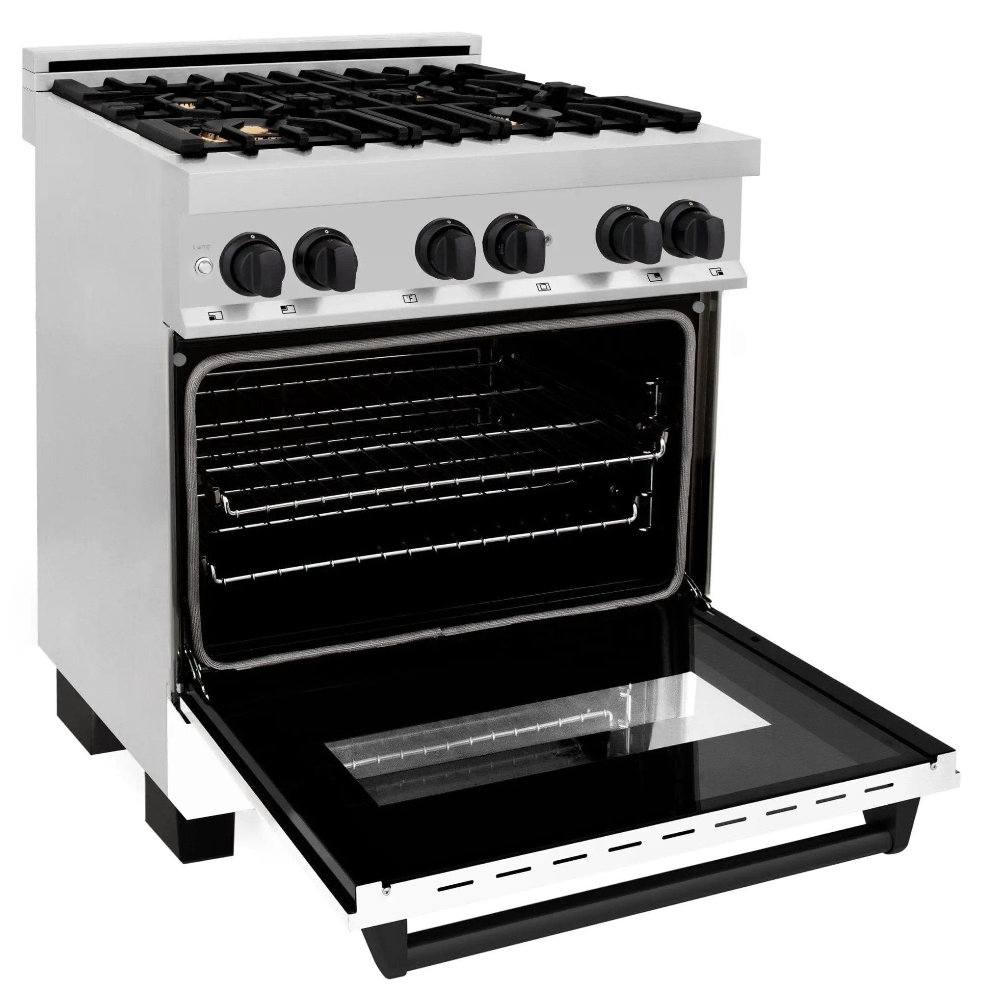 ZLINE 30" Autograph Dual Fuel Range, White Door, RAZ-WM-30-MB by Farmhouse Kitchen and Bath