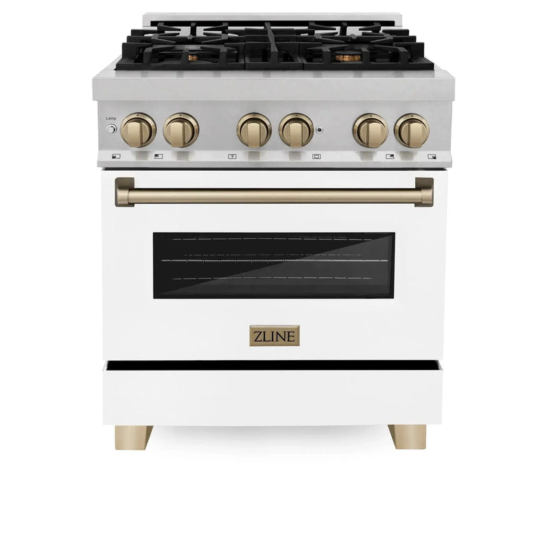 ZLINE 30" Autograph, Dual Fuel Range,RASZ-WM-30-CB by Farmhouse Kitchen and Bath