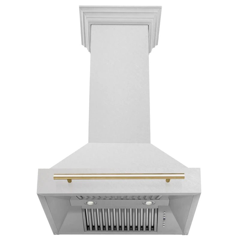 ZLINE 30" Autograph DuraSnow Stainless Steel Hood 8654SNZ-30-G by Farmhouse Kitchen and Bath
