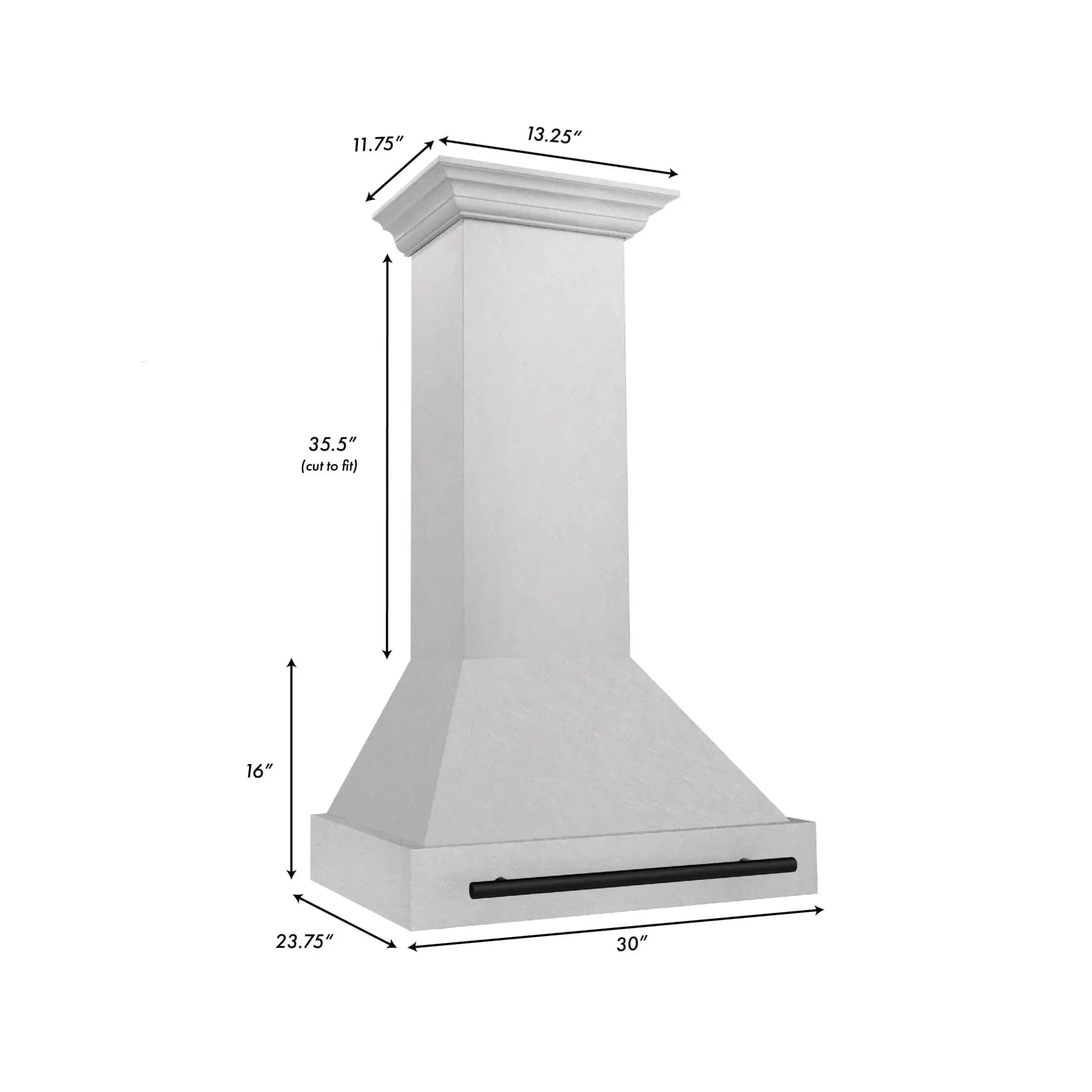 ZLINE 30" Autograph DuraSnow Stainless Steel Hood 8654SNZ-30-MB by Farmhouse Kitchen and Bath