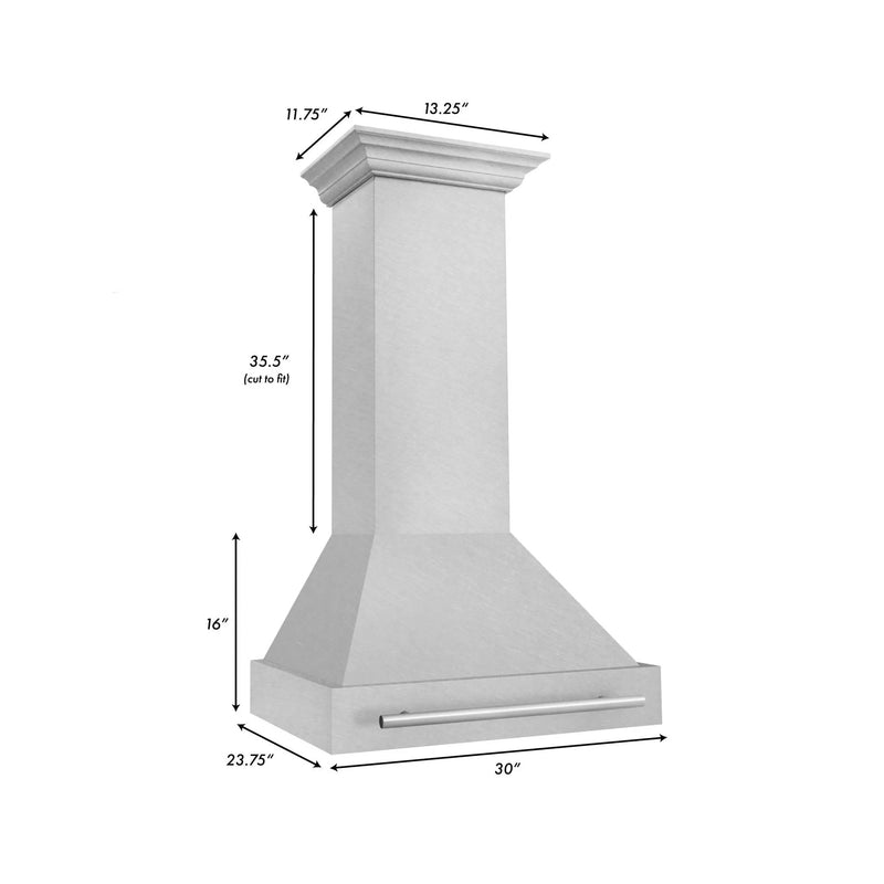 ZLINE 30" Autograph DuraSnow Stainless Steel Wall Range Hood 8654SNX-30 by Farmhouse Kitchen and Bath