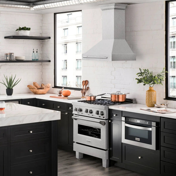 ZLINE 30" Autograph DuraSnow Stainless Steel Wall Range Hood 8654SNX-30, photo 2 of 9