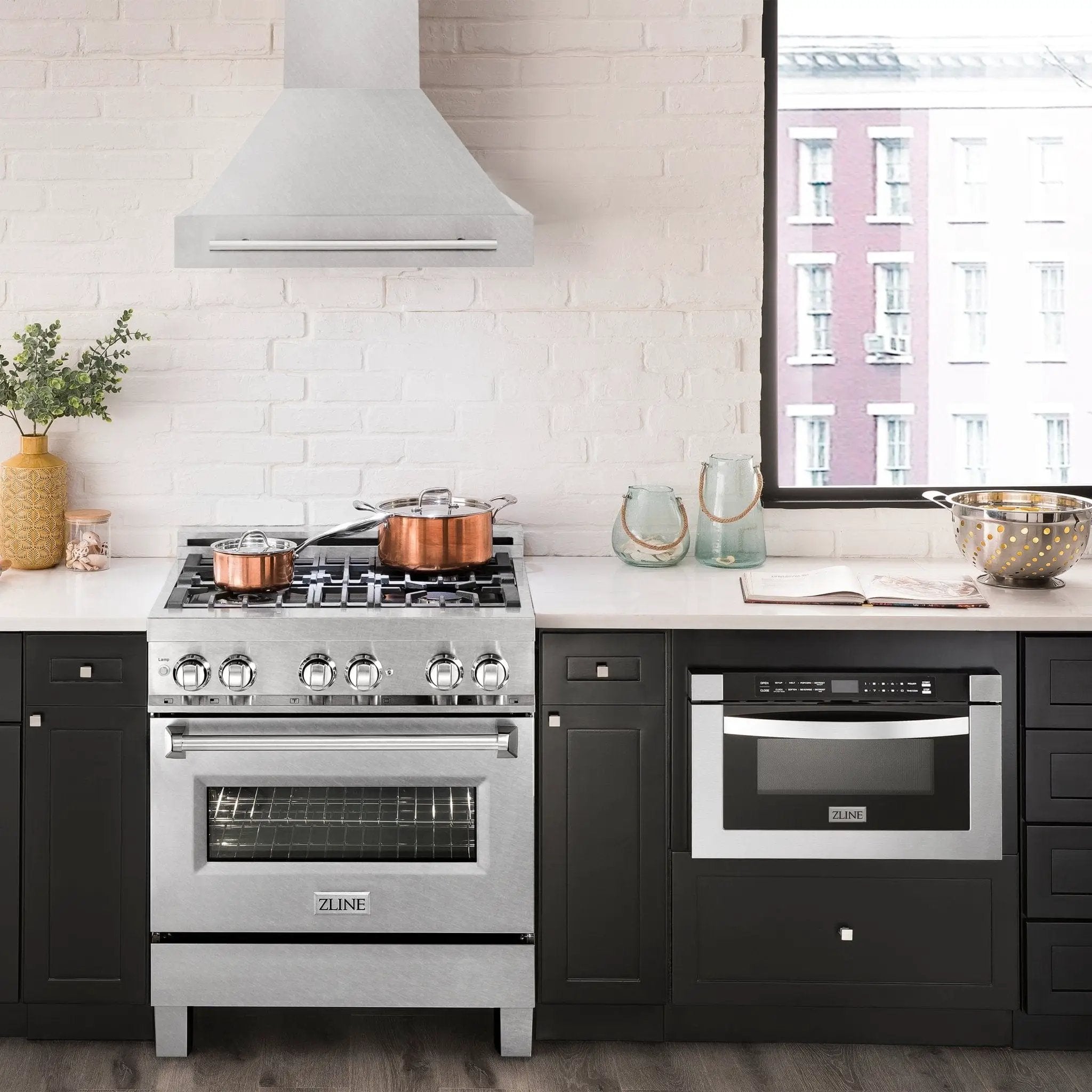 ZLINE 30" Autograph DuraSnow Stainless Steel Wall Range Hood 8654SNX-30 by Farmhouse Kitchen and Bath