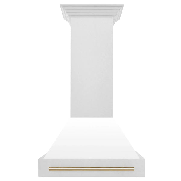 ZLINE 30" Autograph DuraSnow White Range Hood 8654SNZ-WM30-G