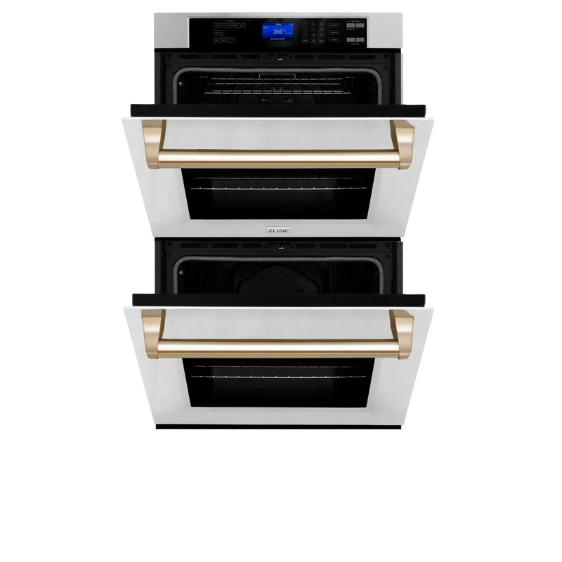 ZLINE 30" Autograph Edition Double Wall Oven with Self Clean and True Convection in Stainless Steel AWDZ-30-G by Farmhouse Kitchen and Bath