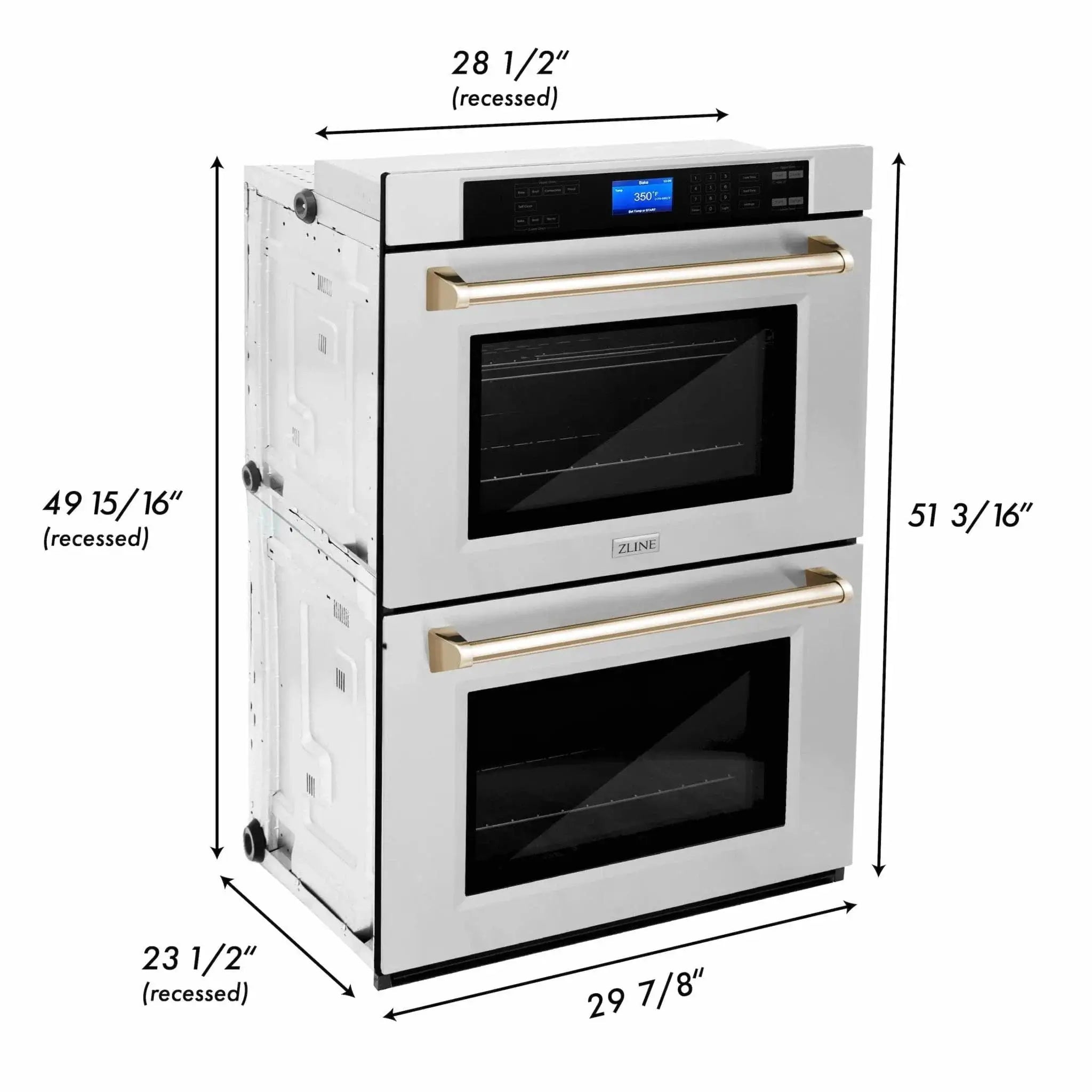 ZLINE 30" Autograph Edition Double Wall Oven with Self Clean and True Convection in Stainless Steel AWDZ-30-G by Farmhouse Kitchen and Bath