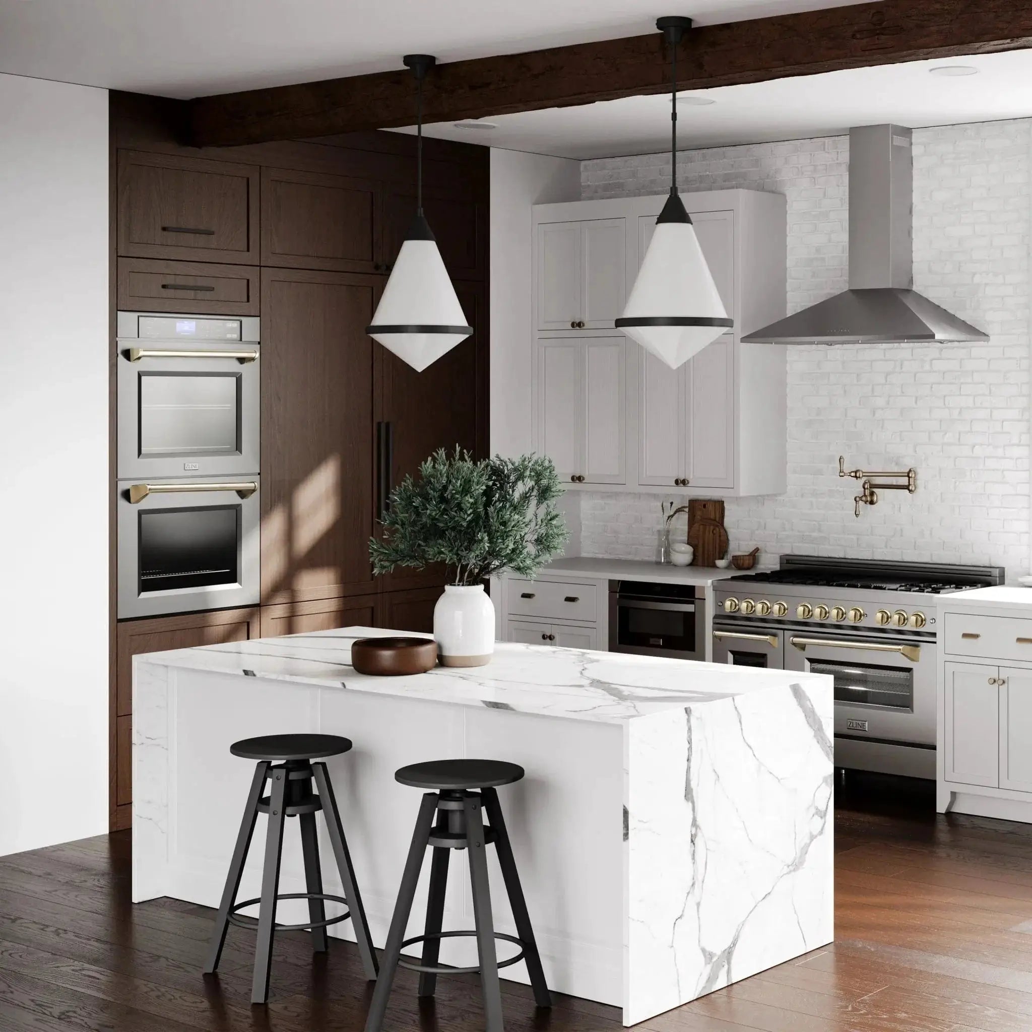 ZLINE 30" Autograph Edition Double Wall Oven with Self Clean and True Convection in Stainless Steel AWDZ-30-G by Farmhouse Kitchen and Bath