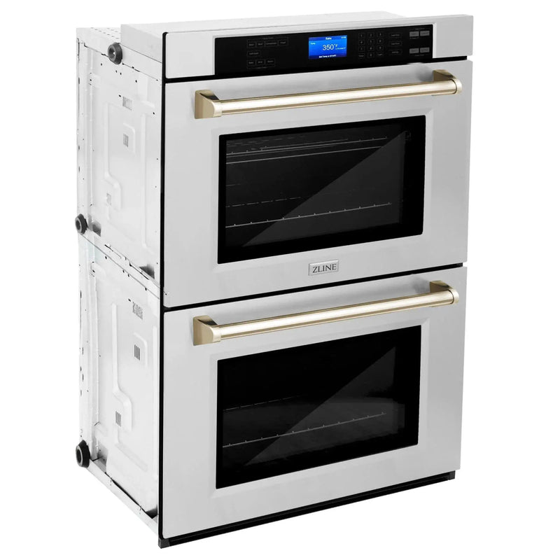 ZLINE 30" Autograph Edition Double Wall Oven with Self Clean and True Convection in Stainless Steel AWDZ-30-G by Farmhouse Kitchen and Bath