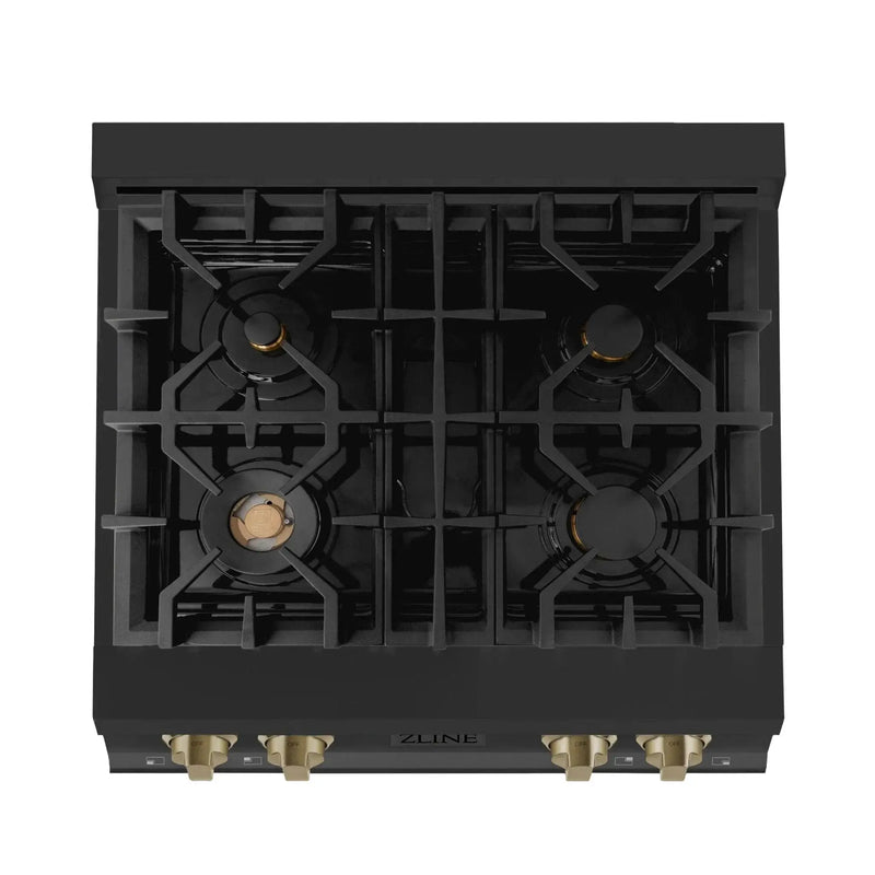 ZLINE 30" Autograph Edition Rangetop, Gold Accents, RTBZ-30-CB by Farmhouse Kitchen and Bath