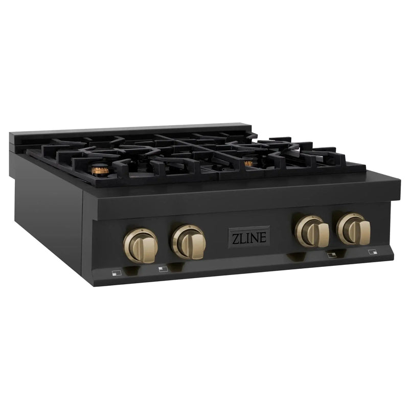 ZLINE 30" Autograph Edition Rangetop, Gold Accents, RTBZ-30-CB by Farmhouse Kitchen and Bath