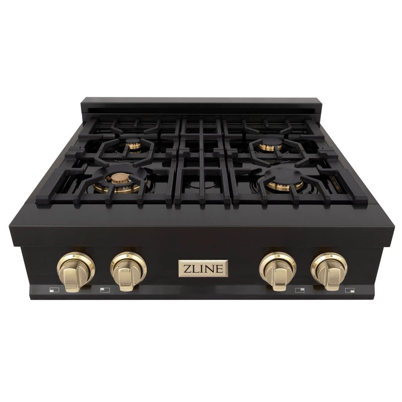 ZLINE 30" Autograph Edition Rangetop, Gold Accents, RTBZ-30-G by Farmhouse Kitchen and Bath