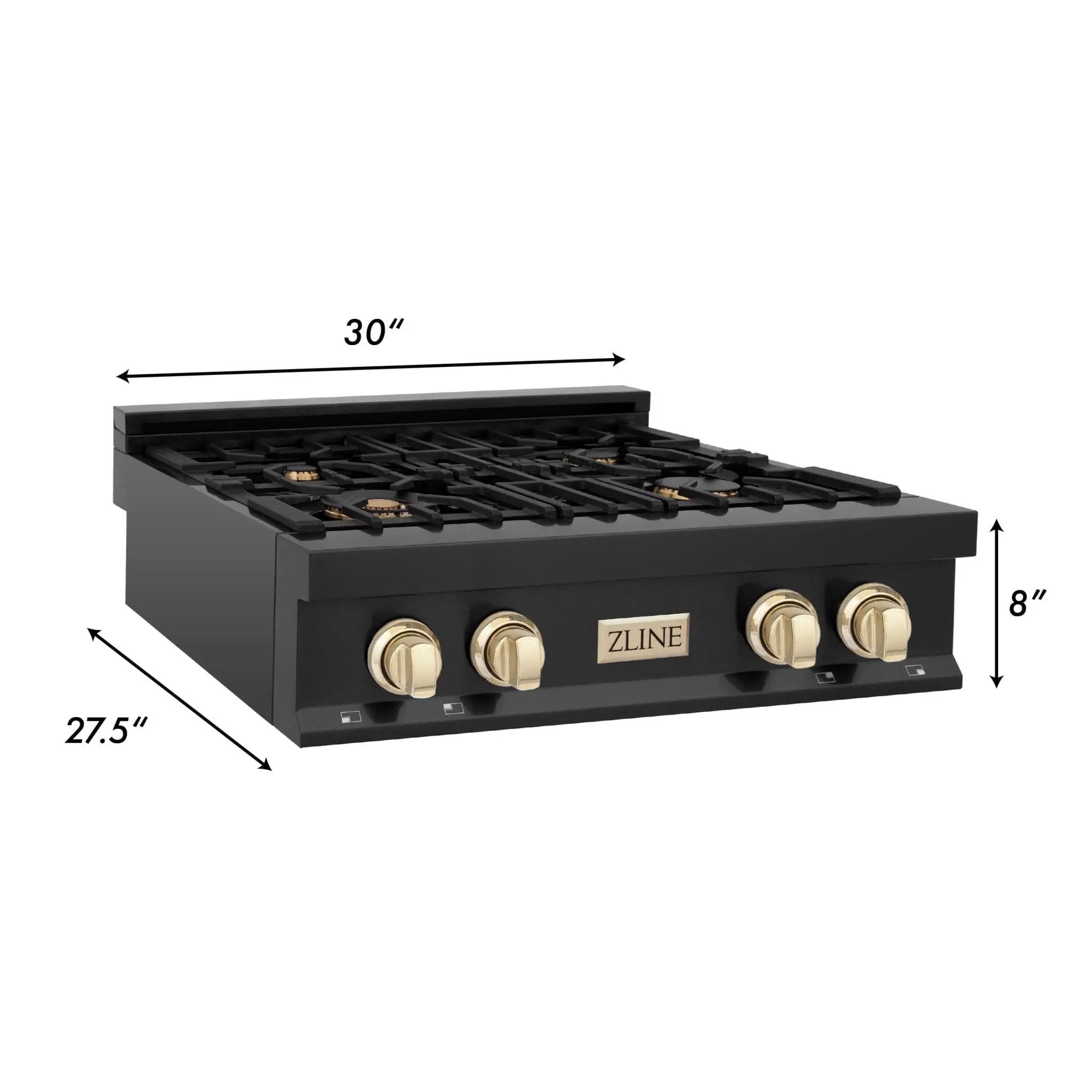 ZLINE 30" Autograph Edition Rangetop, Gold Accents, RTBZ-30-G by Farmhouse Kitchen and Bath