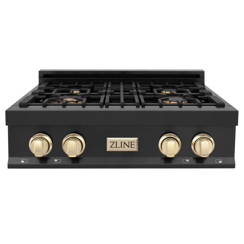 ZLINE 30" Autograph Edition Rangetop, Gold Accents, RTBZ-30-G by Farmhouse Kitchen and Bath
