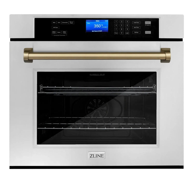 ZLINE 30" Autograph Edition Single Wall Oven with Self Clean and True Convection in Stainless Steel AWSZ-30-CB by Farmhouse Kitchen and Bath