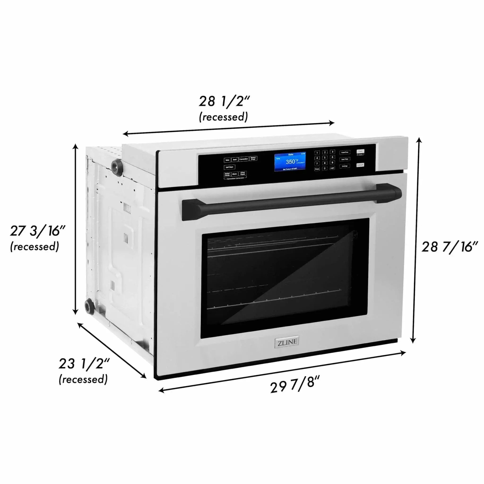 ZLINE 30" Autograph Edition Single Wall Oven with Self Clean and True Convection in Stainless Steel AWSZ-30-MB by Farmhouse Kitchen and Bath