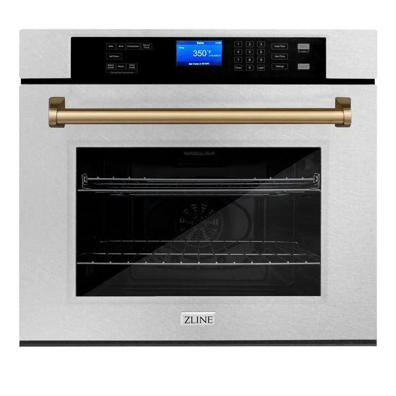 ZLINE 30" Autograph Edition Single Wall Oven with Self Clean and True Convection Stainless Steel AWSSZ-30-CB by Farmhouse Kitchen and Bath