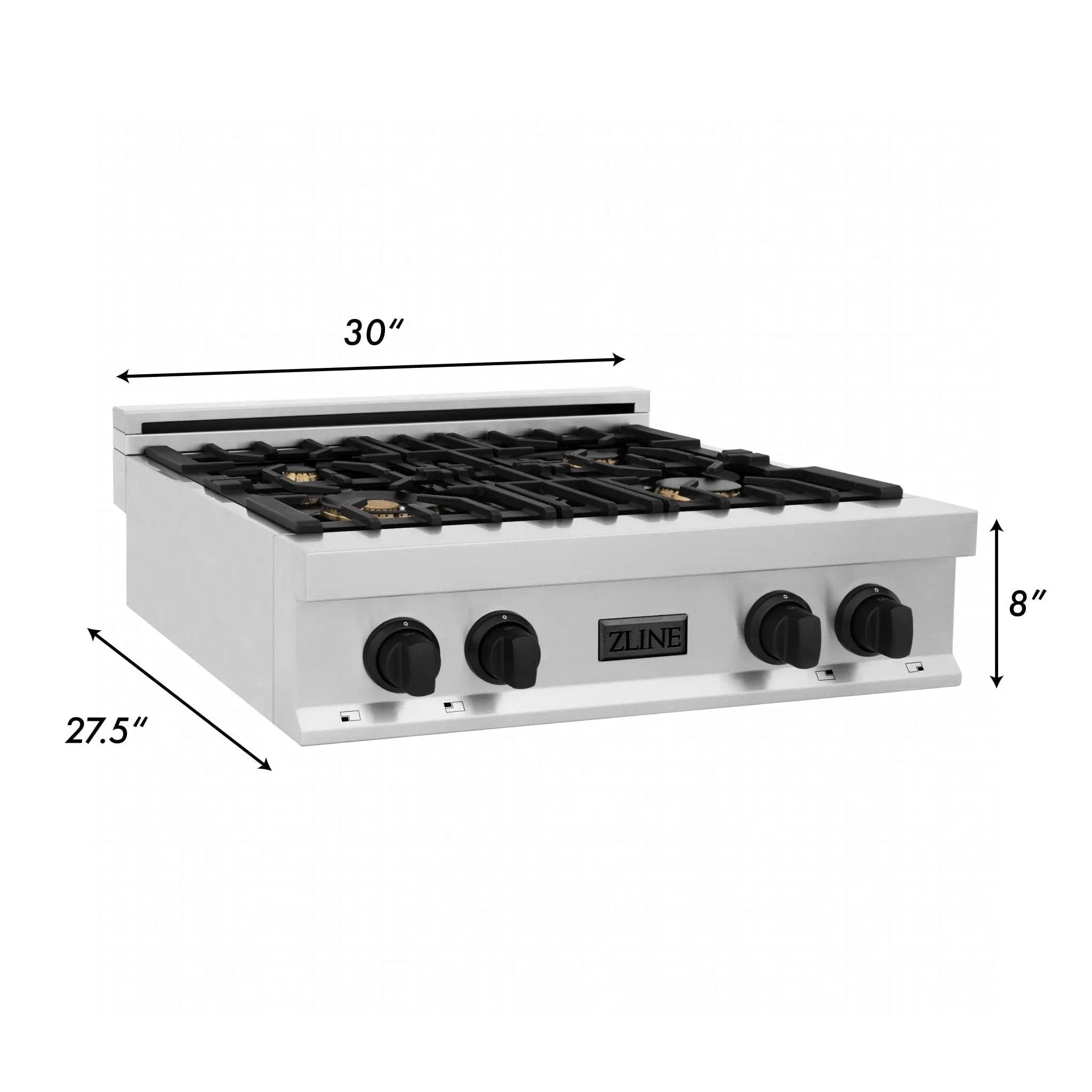 ZLINE 30" Autograph Porcelain Rangetop, Matte Black Accents, RTZ-30-MB by Farmhouse Kitchen and Bath